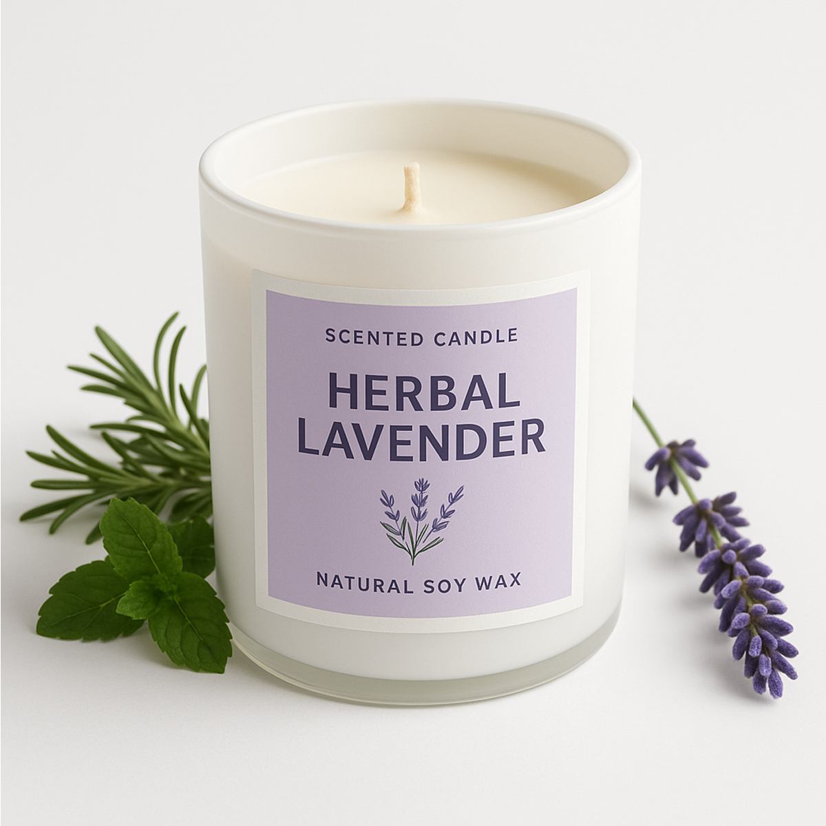 Soothing lavender candle